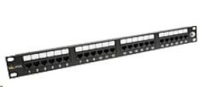 Solarix Patch panel 24 x RJ45 CAT6 UTP 350 MHz černý 1U SX24-6-UTP-BK