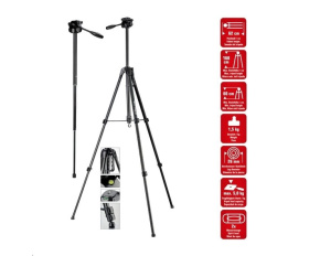 Braun stativ LW 168S (62-168cm, 1500 g, 3-směrná hlava, max.5kg, monopod)