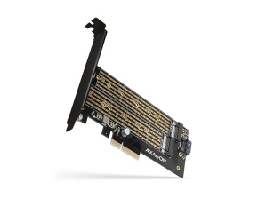 AXAGON PCEM2-D, PCIe x4 - M.2 NVMe M-key + SATA B-key slot adaptér, vč. LP