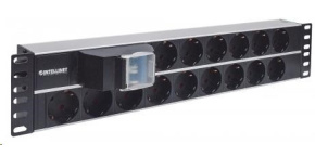 Intellinet 19" 2U Rackmount 15-Way Power Strip - German Type, rozvodný panel, 15x DE zásuvka, 3m kabel