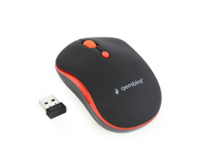 GEMBIRD myš MUSW-4B-03-R, černo-červená, bezdrátová, USB nano receiver