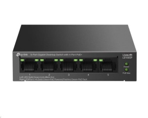 TP-Link LiteWave switch LS105GP (5xGbE, 4xPoE+, 65W, fanless)