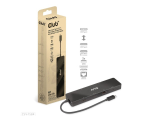 Club 3D dokovací stanice USB-C 3.2 Gen1 6in1 Hub 1x USB-C Video 4K60Hz, 1x HDMI 4K60Hz, 2x USB-A, USB-C PD 100W, RJ45