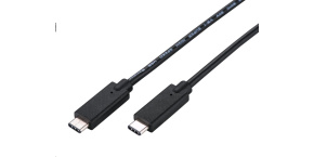 C-TECH kabel USB 3.2, Type-C (CM/CM), PD 100W, 20Gbps, 2m, černý