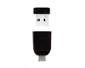 VERBATIM Flash Disk 32GB Store 'n' Stay Nano + micro USB OTG adaptér, USB 2.0, černá