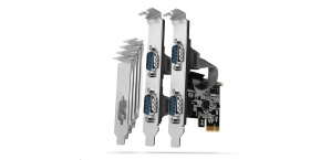 AXAGON PCEA-S4N, PCIe řadič - 4x sériový port (RS232) 250 kbps, vč. LP