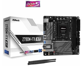 ASRock MB Sc LGA1700 Z790M-ITX WIFI, Intel Z790, 2xDDR5, 1xDP, 1xHDMI, WI-FI, mini-ITX