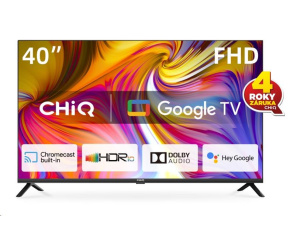 CHiQ L40H7G TV 40", FHD, smart, Google TV, dbx-tv, Dolby Audio, Frameless