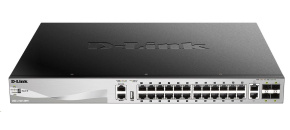 D-Link DGS-3130-30PS/E L3 Stackable Managed Gigabit PoE Switch, 24x PoE gigabit, 2x 10GBASE-T, 4x SFP+, 370W PoE