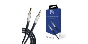 3mk audio kabel - AUX Cable Jack 3,5 mm - Jack 3,5 mm, délka 1 m, černá