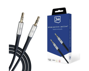 3mk audio kabel - AUX Cable Jack 3,5 mm - Jack 3,5 mm, délka 1 m, černá