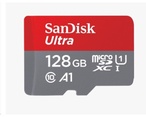 SanDisk MicroSDXC karta 128GB Ultra (140 MB/s, A1 Class 10 UHS-I) + adaptér