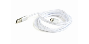 GEMBIRD Kabel USB A Male/Micro B Male 2.0, 1,8m, opletený, stříbrný, blister