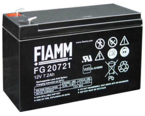 Baterie - Fiamm FG20721 (12V/7,2Ah - Faston 187), životnost 5let