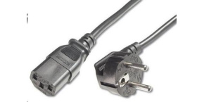 PREMIUMCORD Kabel napájecí 230V/10A, zahnutá vidlice,  2m