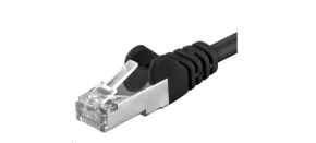 PREMIUMCORD Patch kabel CAT6a S-FTP, RJ45-RJ45, AWG 26/7 0,25m černá