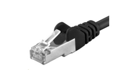 PREMIUMCORD Patch kabel CAT6a S-FTP, RJ45-RJ45, AWG 26/7 0,25m černá