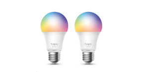 TP-Link Tapo L530E(2-pack) chytrá WiFi stmívatelná LED žárovka (barevná,2500K-6500K,806lm,2,4GHz,E27)