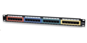 Intellinet Patch Panel, 19", Cat5e, 24-Port, UTP, 1U, Colored, Black