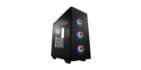 Fortron skříň Midi Tower CMT512 Black, 4 x A.RGB LED fan, průhledná bočnice