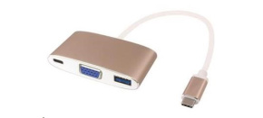 PREMIUMCORD Převodník USB3.1 na VGA + USB3.0 + PD