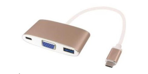 PREMIUMCORD Převodník USB3.1 na VGA + USB3.0 + PD