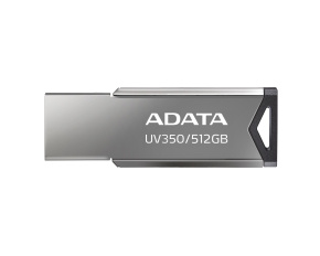 ADATA Flash Disk 512GB UV350, USB 3.2 Dash Drive, tmavě stříbrná textura kov