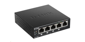 D-Link DGS-1005P 5-port Gigabit Desktop PoE+ Switch, 4 porty jsou PoE+, PoE budget 60W