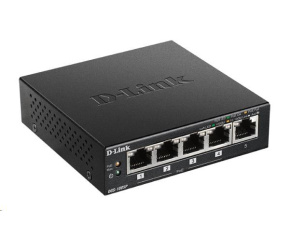 D-Link DGS-1005P 5-port Gigabit Desktop PoE+ Switch, 4 porty jsou PoE+, PoE budget 60W