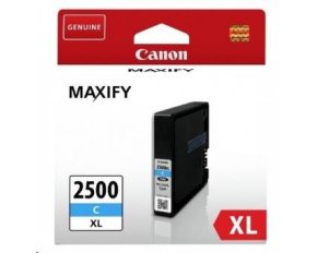 Canon CARTRIDGE PGI-2500XL C azurová pro Maxify iB4050, iB4150, MB5050, MB5150, MB5155, MB5350, MB5450, MB5455 (1755str)