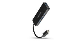 AXAGON HUE-G1C, 4x USB 3.2 Gen 1 SLIM hub, kabel Type-C 14cm napevno