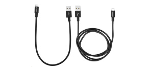 VERBATIM kabel Micro B USB Cable Sync & Charge 100cm (Black) + Verbatim Micro B USB Cable Sync & Charge 30cm (Black)