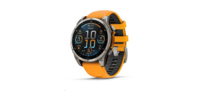 Garmin fenix® 8 – 47 mm, AMOLED, Sapphire, Titanium s Orange/Graphite silikonovým řemínkem, EU