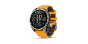 Garmin fenix® 8 – 47 mm, AMOLED, Sapphire, Titanium s Orange/Graphite silikonovým řemínkem, EU