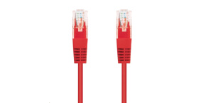 C-TECH kabel patchcord Cat5e, UTP, červený, 1m