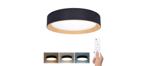 Solight LED osvětlení s dálkovým ovladačem Larios Black, 48W, 3360lm, 39cm, změna chromatičnosti, stmívatelné