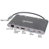 MANHATTAN Dokovací stanice USB-C na HDMI, Mini DP, VGA, 3xUSB 3.0, USB-C PD port, RJ 45, Card Reader, 3,5 mm