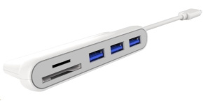 PREMIUMCORD USB3.1 Typ-C hub 3x USB3.0 + čtečka SD karet