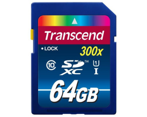 TRANSCEND SDXC karta 64GB Premium, Class 10 UHS-I 300x