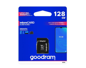 GOODRAM MicroSDXC karta 128GB M1AA, UHS-I Class 10, U1 + adaptér