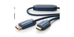 ClickTronic HQ OFC kabel DisplayPort - HDMI typ A, zlacené kon., 3D, M/M, 10m