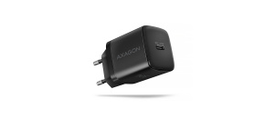 AXAGON ACU-PD30, Sil nabíječka do sítě 30W, 1x port USB-C, PD3.0/PPS/QC4+/SFC/AFC/Apple, černá