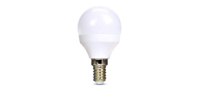 Solight LED žárovka, miniglobe, 6W, E14, 3000K, 510lm, bílé provedení