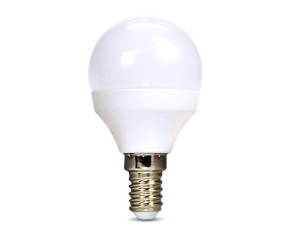 Solight LED žárovka, miniglobe, 6W, E14, 3000K, 510lm, bílé provedení