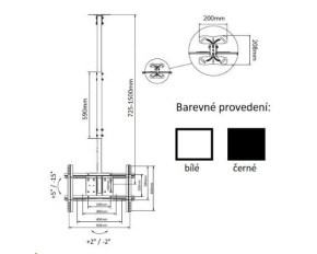 Držák Tv na strop Fiber Mounts T560 -  Bílý