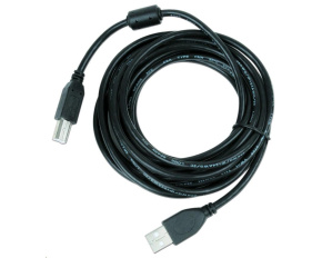 GEMBIRD Kabel USB 2.0 A-B propojovací 3m Premium (černý, ferit, zlacené kontakty)