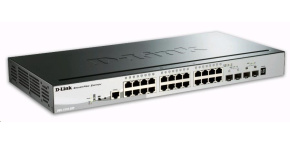 D-Link DGS-1510-28P 28-Port Gigabit Stackable SmartPro PoE Switch, 24x gigabit RJ45, 2x 10G SFP+ port, 2x SFP port