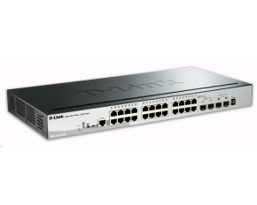 D-Link DGS-1510-28P 28-Port Gigabit Stackable SmartPro PoE Switch, 24x gigabit RJ45, 2x 10G SFP+ port, 2x SFP port