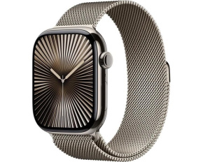 Apple Watch Series 10 GPS + Cellular 46mm Natural Titanium Case with Natural Milanese Loop - S/M