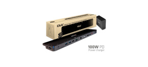 Club3D dokovací stanice USB-C 3.2 s napájecím adaptérem Triple Display Dynamic PD, 100 W